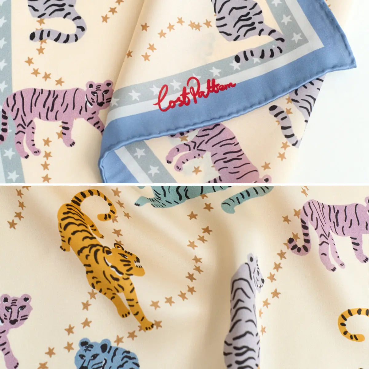 Neon Tiger Pocket Square