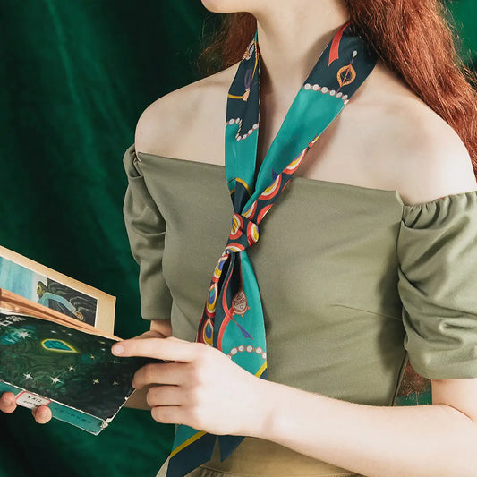 Peacock Silk Twilly Neck Tie