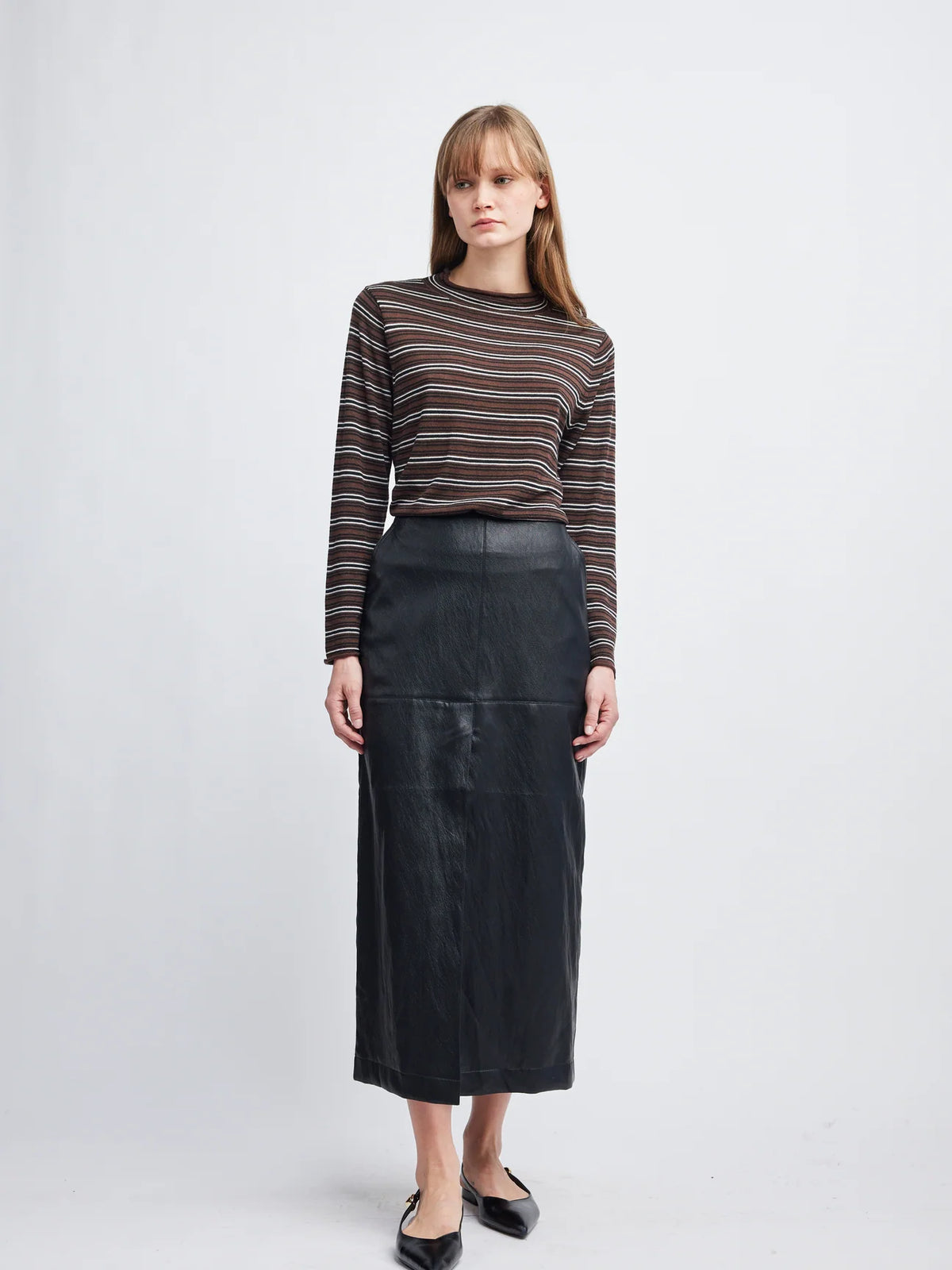 lizzy vegan leather pencil skirt