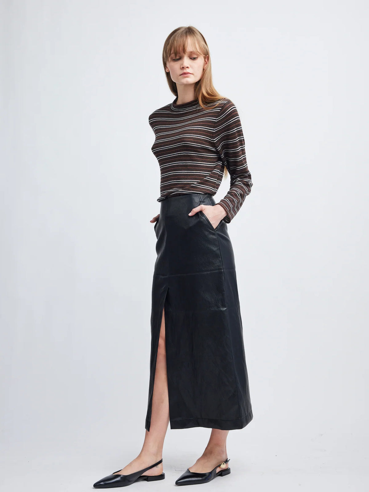 lizzy vegan leather pencil skirt