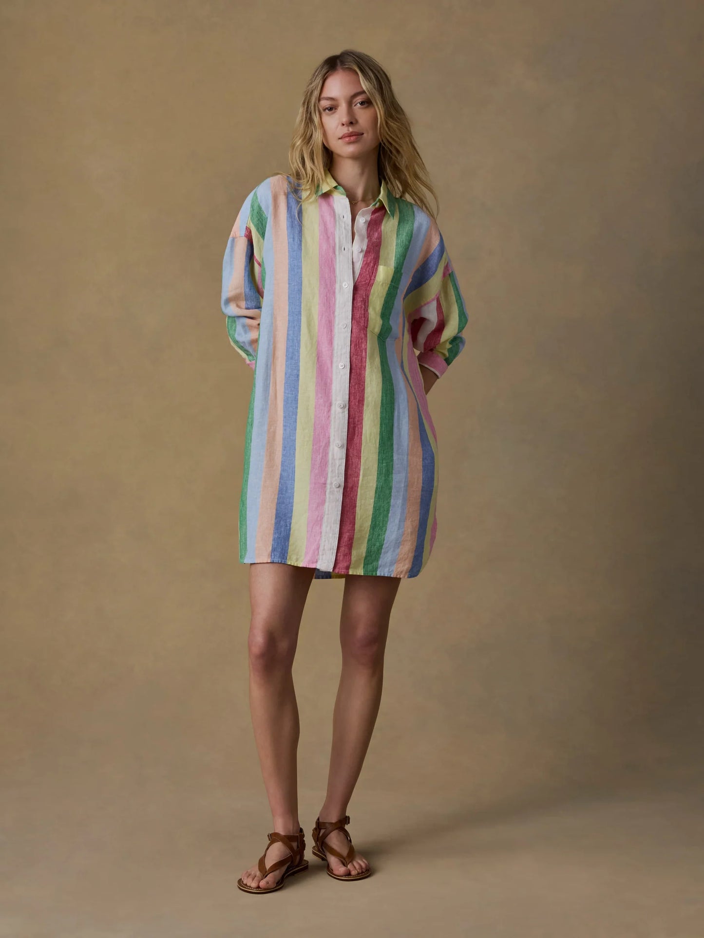 laguna linen mini shirtdress