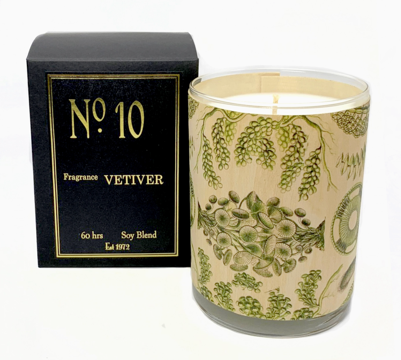 No. 10 Vetivert Wood Wrapped Candle