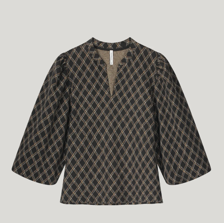 Jacquard Plaid Top