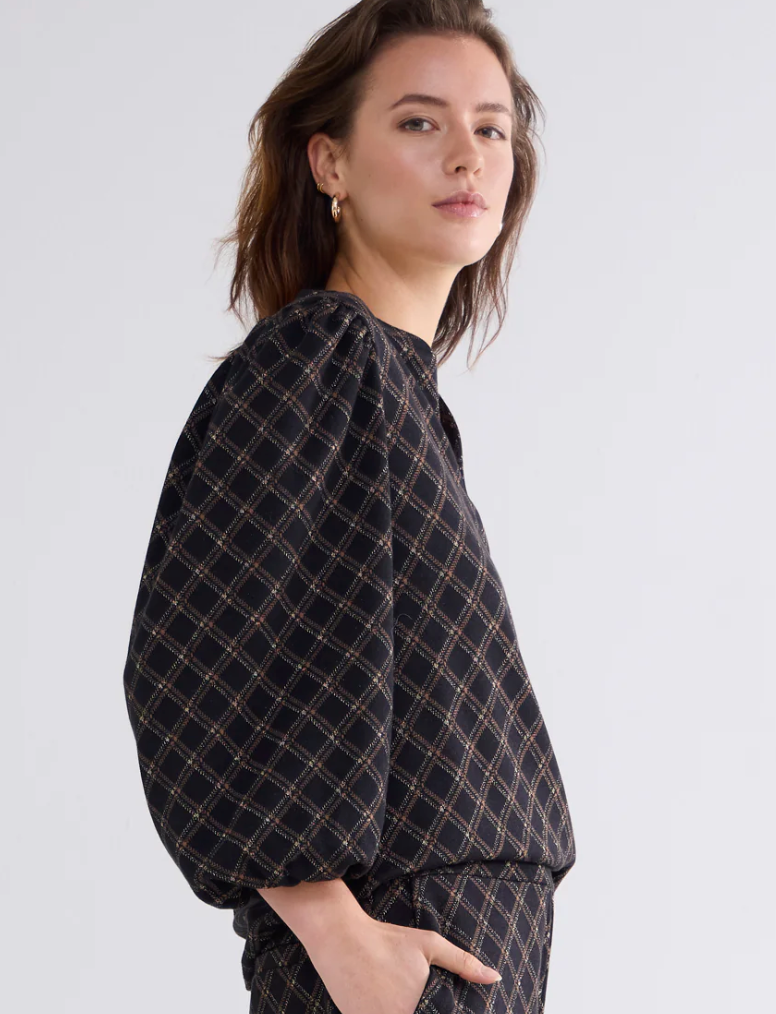 Jacquard Plaid Top