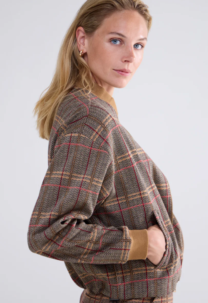 Check Jacquard Bomber