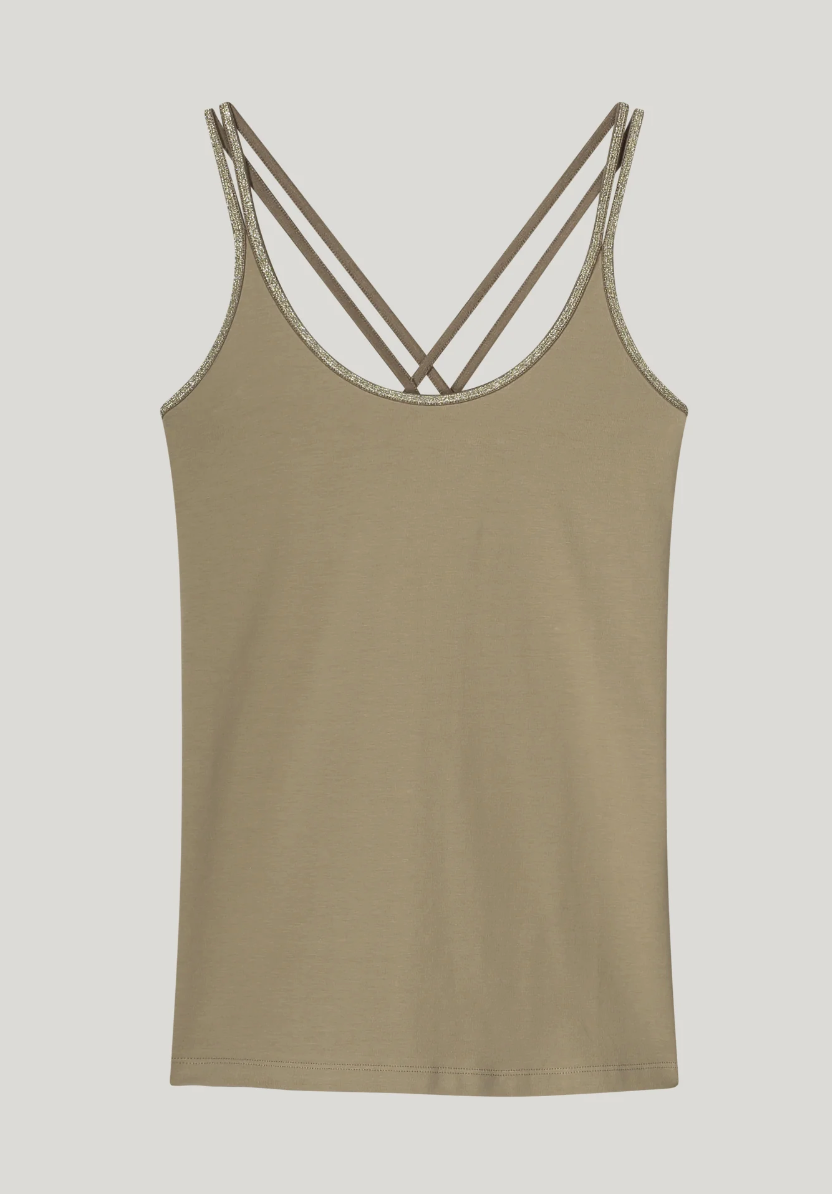 Braided Strap Tank Khaki