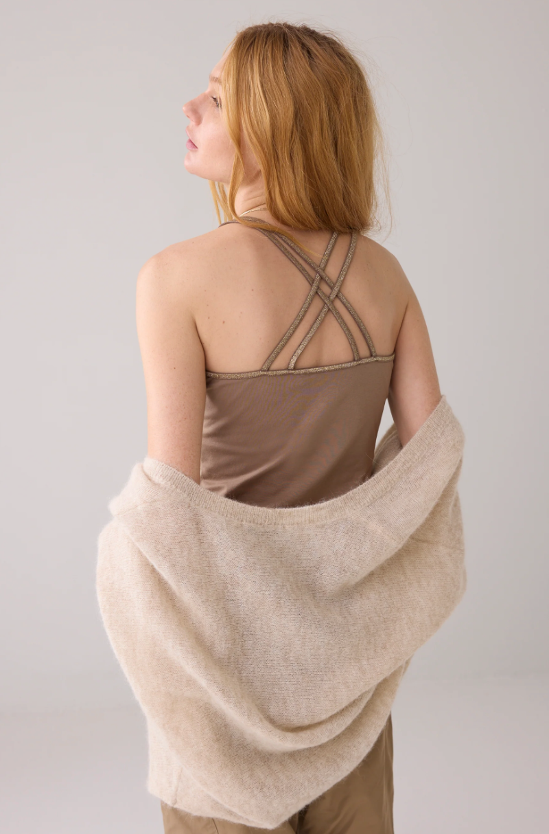 Braided Strap Tank Khaki