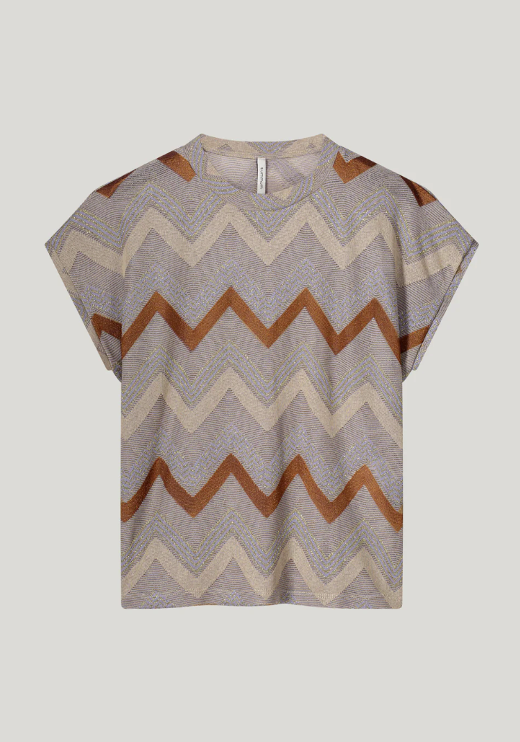 Zig Zag Cap Sleeve Top
