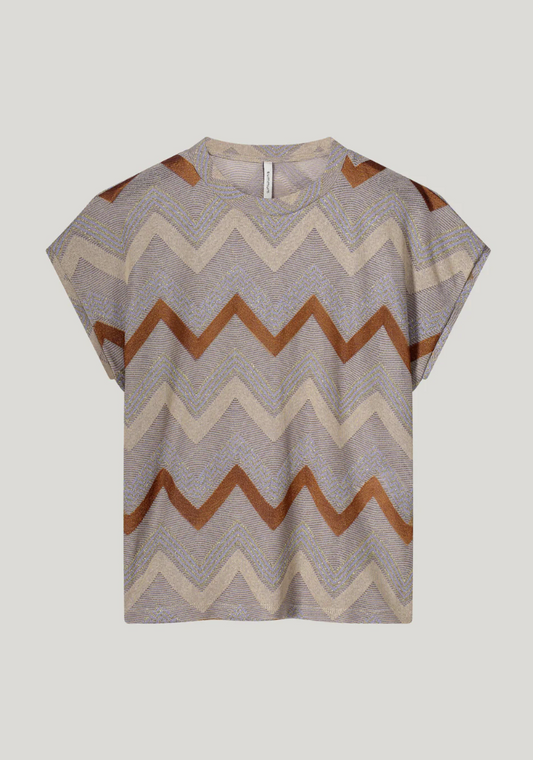 Zig Zag Cap Sleeve Top