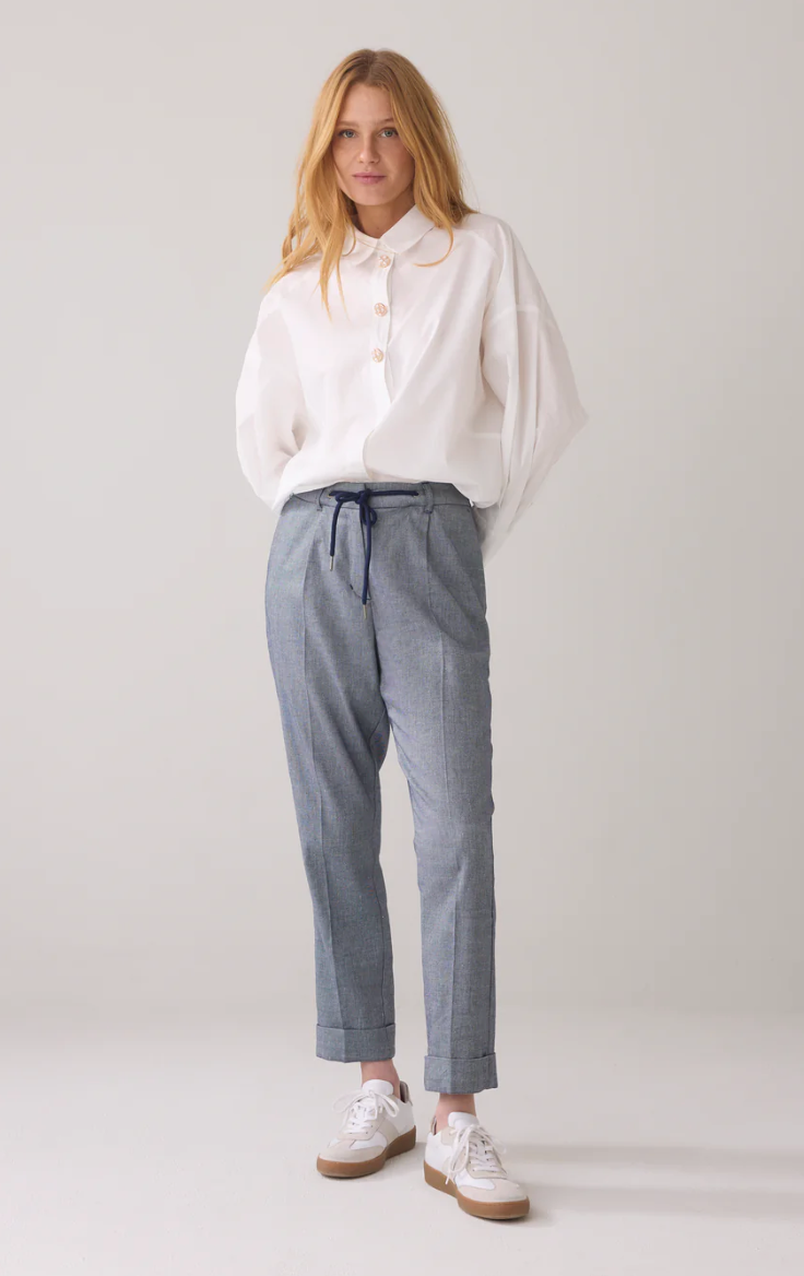 Linen Blend Twill Trousers