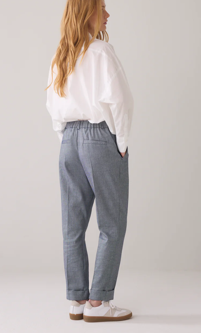 Linen Blend Twill Trousers
