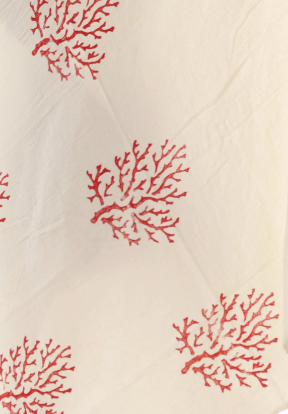 Turkish Print Towel Red Coral
