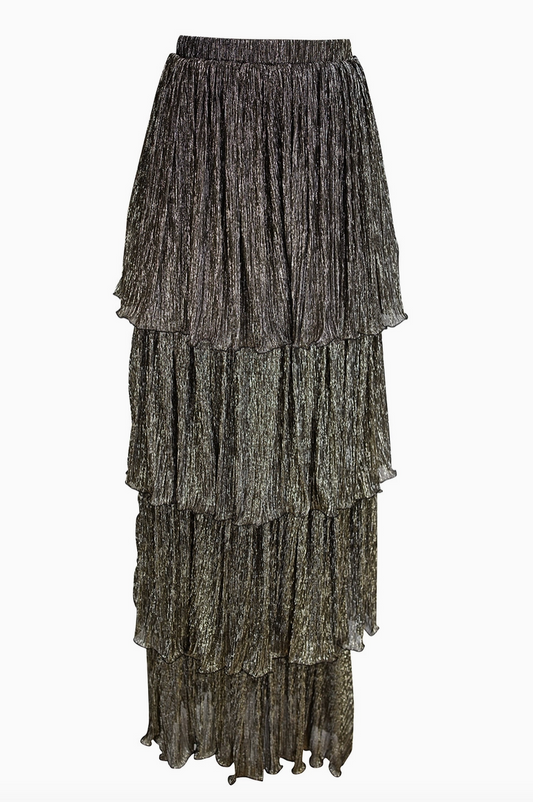 Pewter Tiered Maxi Skirt