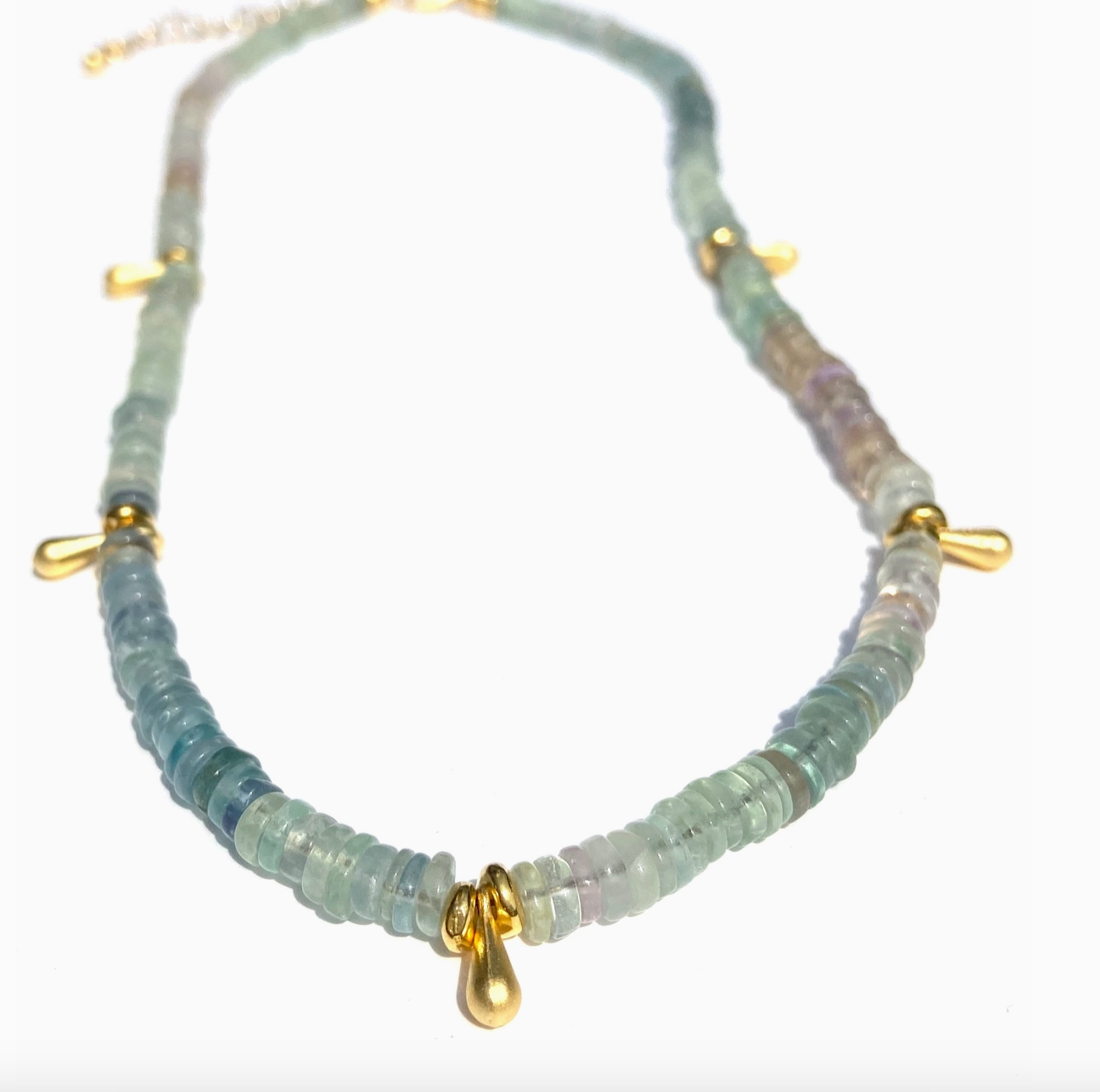 Stone Layer Necklace - Ombre Flourite
