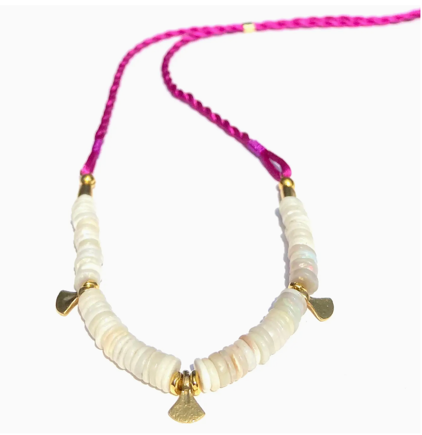 Opal Heishi Rope Necklace
