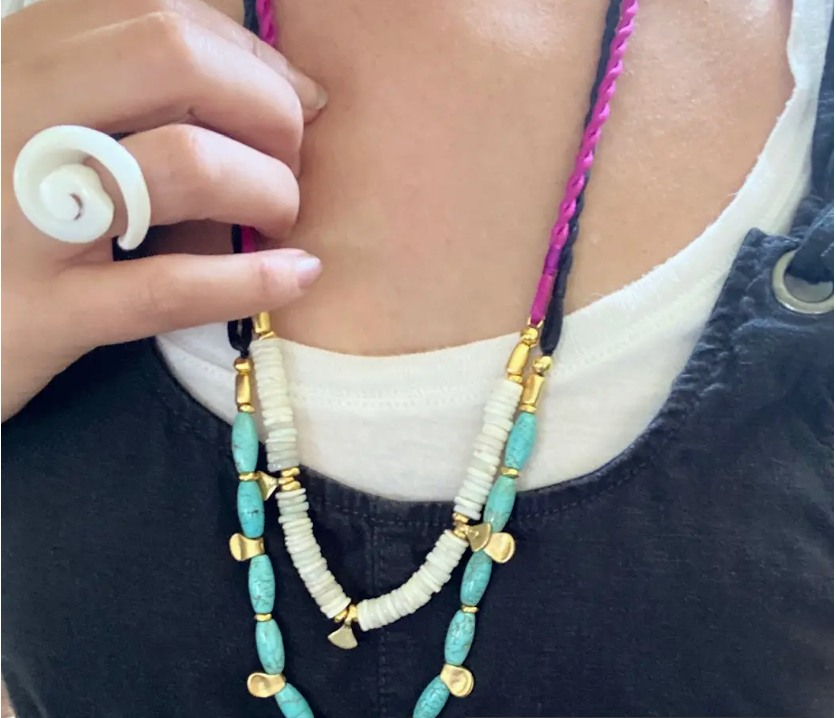 Opal Heishi Rope Necklace