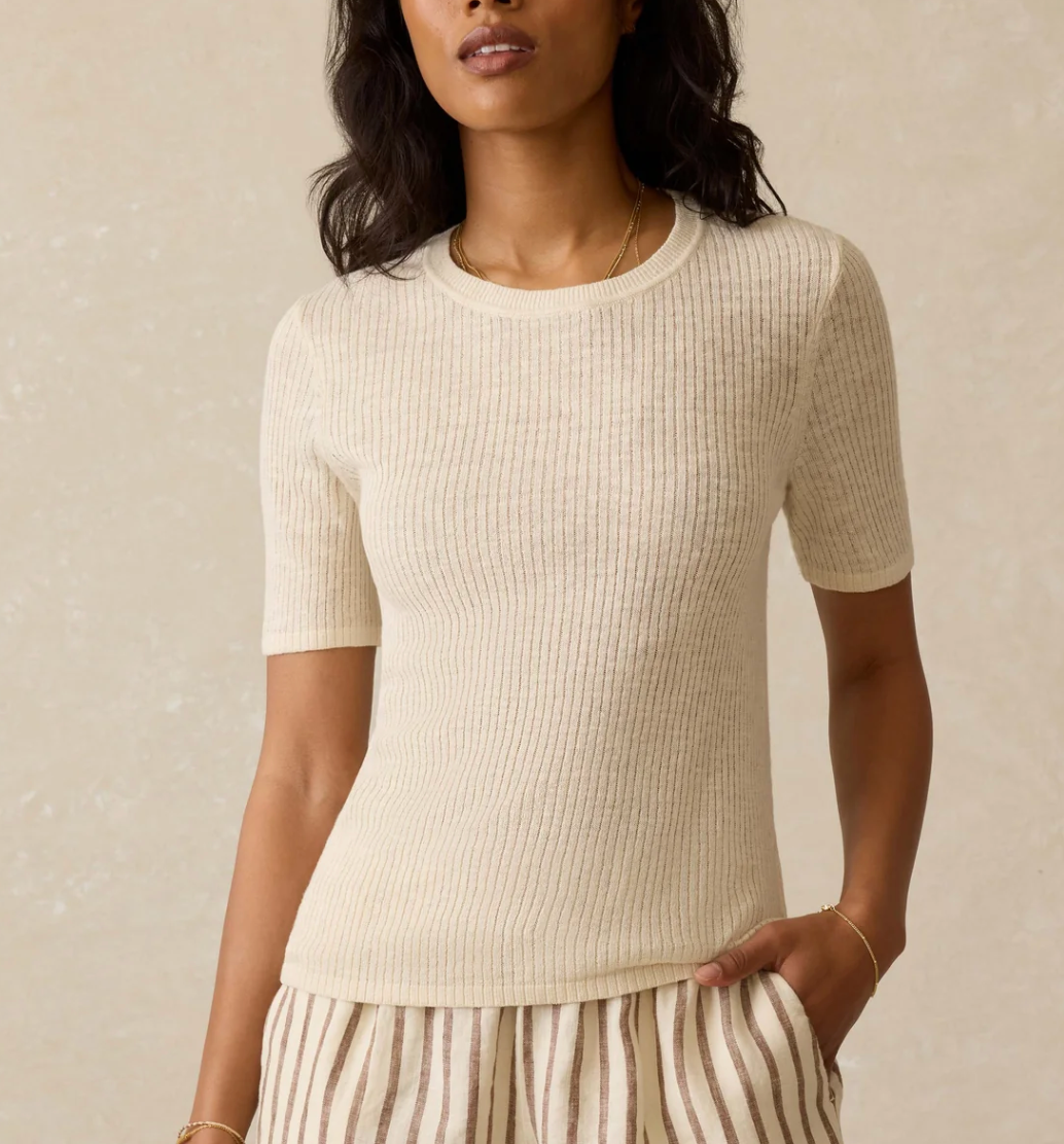 Miramar Linen Mini Rib Tee