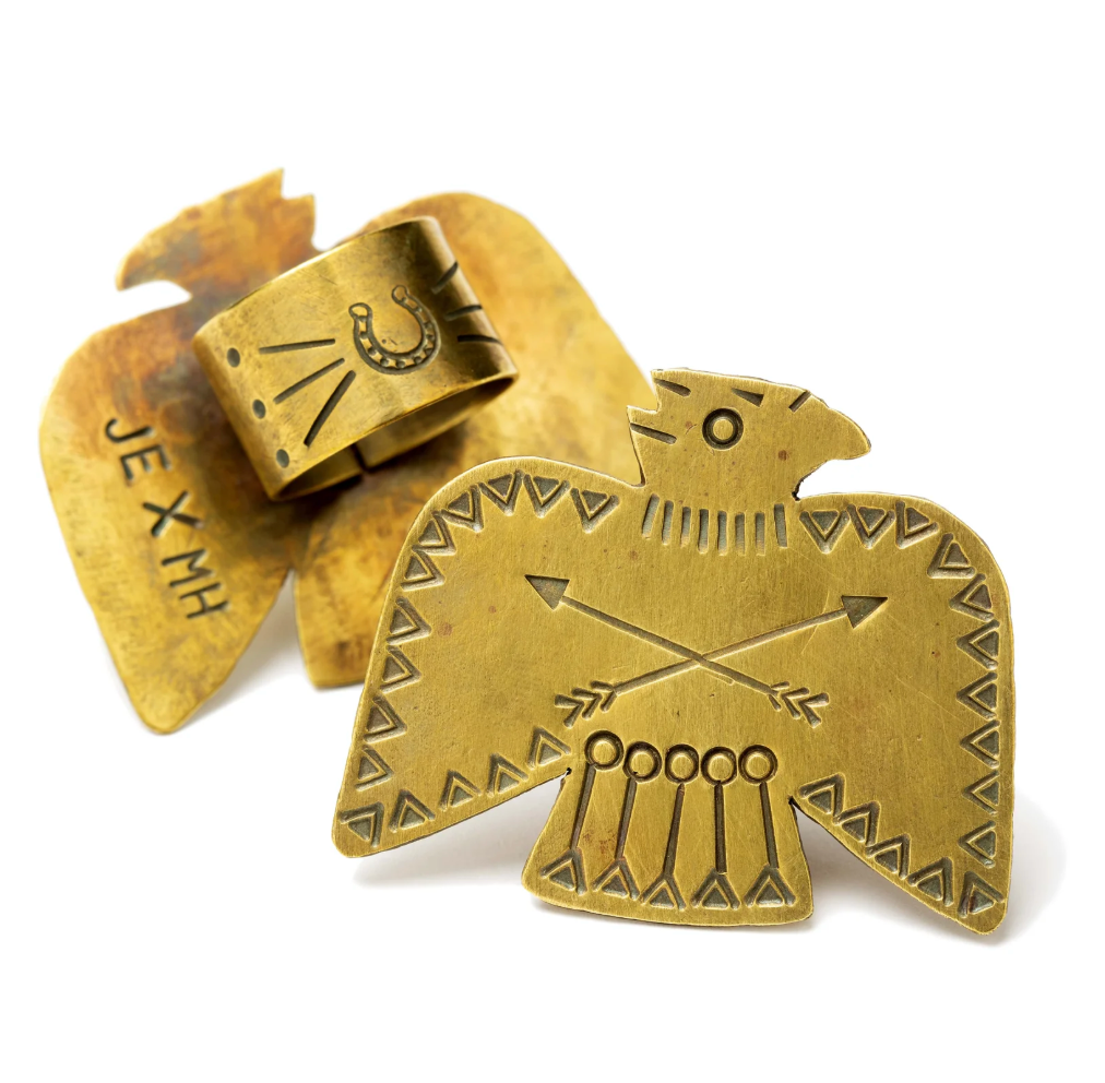 Large Brass Thunderbird Bandana Slide