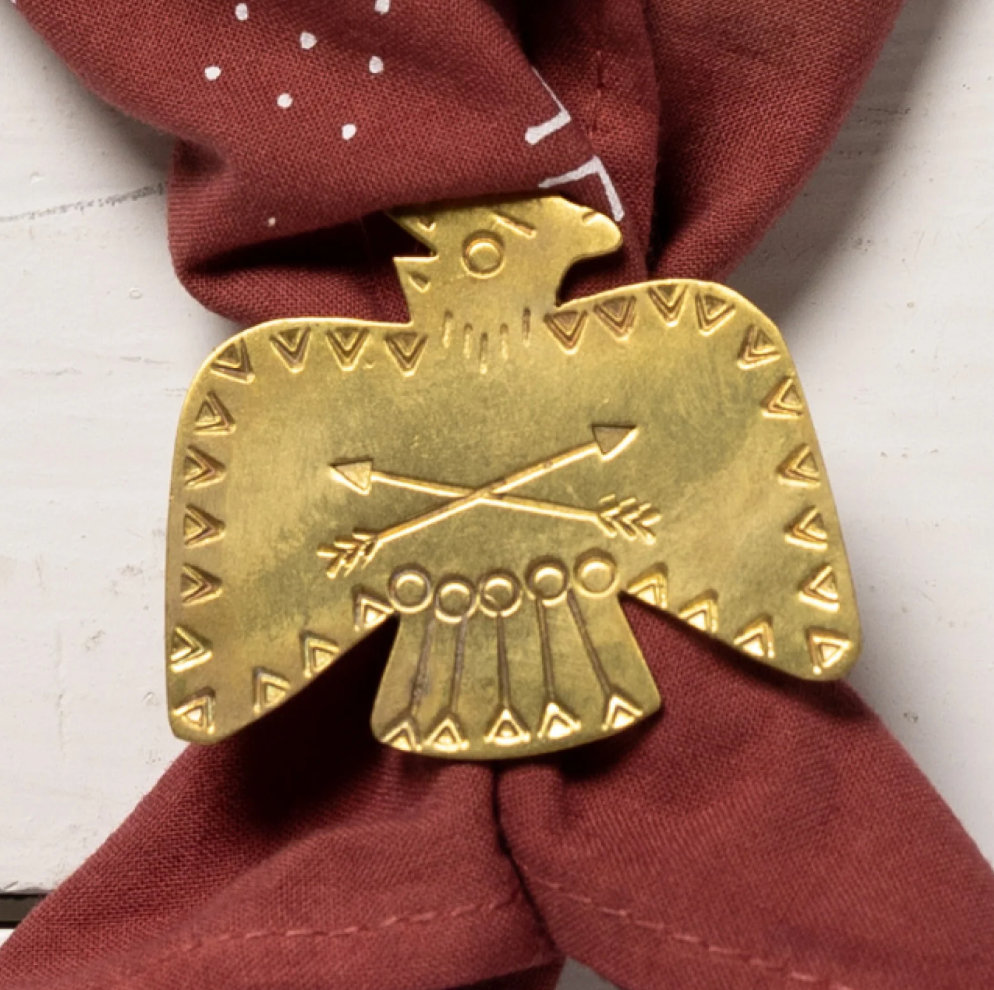 Large Brass Thunderbird Bandana Slide