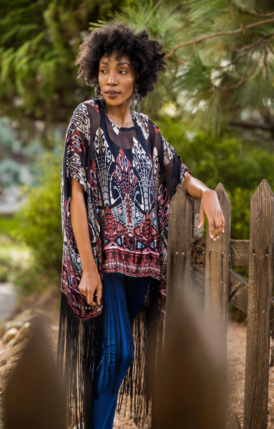 Empire Fringe Scarf Tunic
