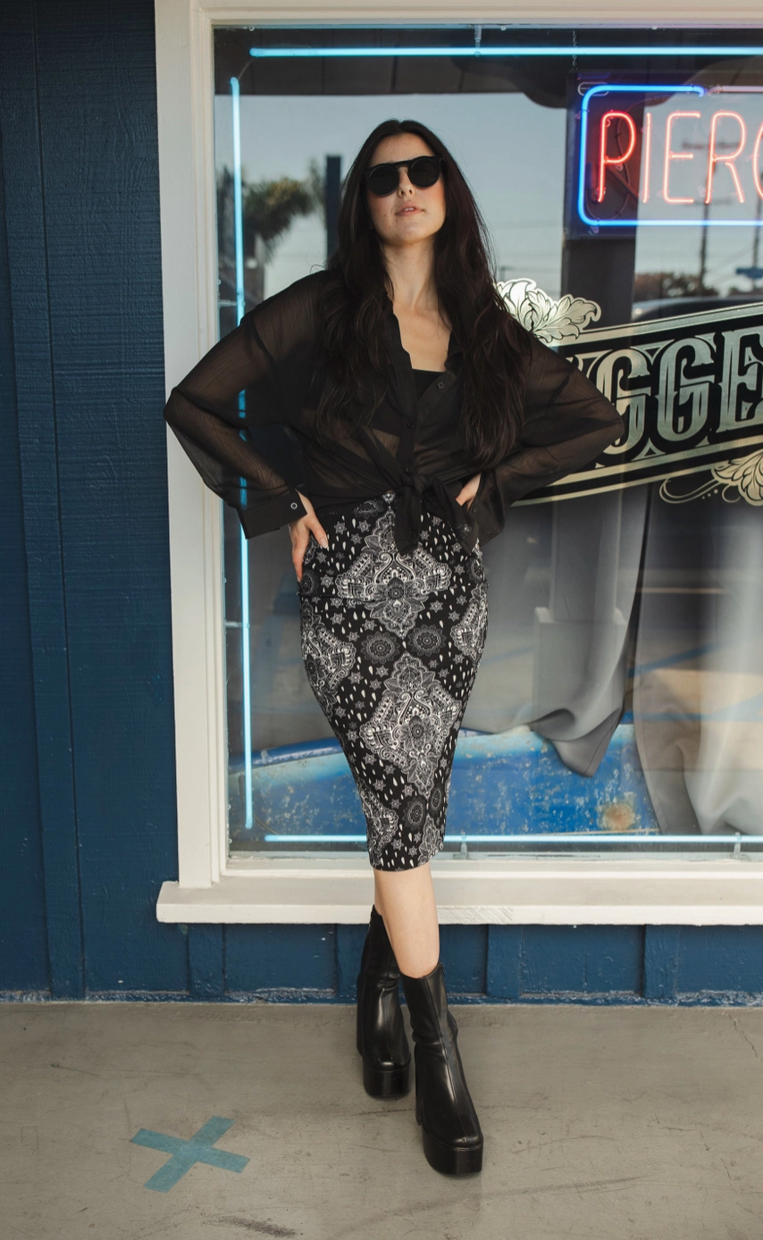 Lucia Scarf Print Skirt
