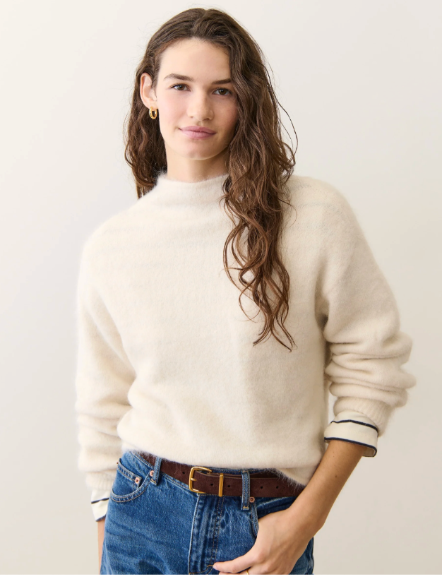 surii Alpaca Mock Neck Sweater