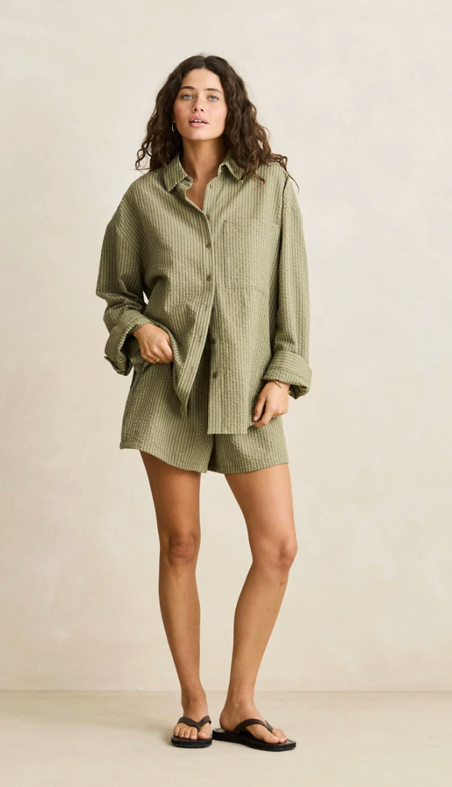 Overswim Stripe Shirt Olive