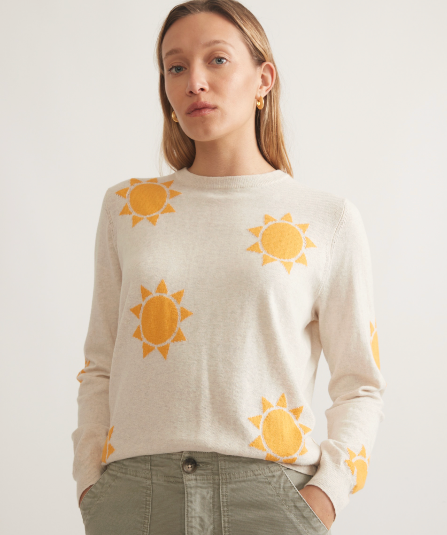 Icon Sweater Sun Print