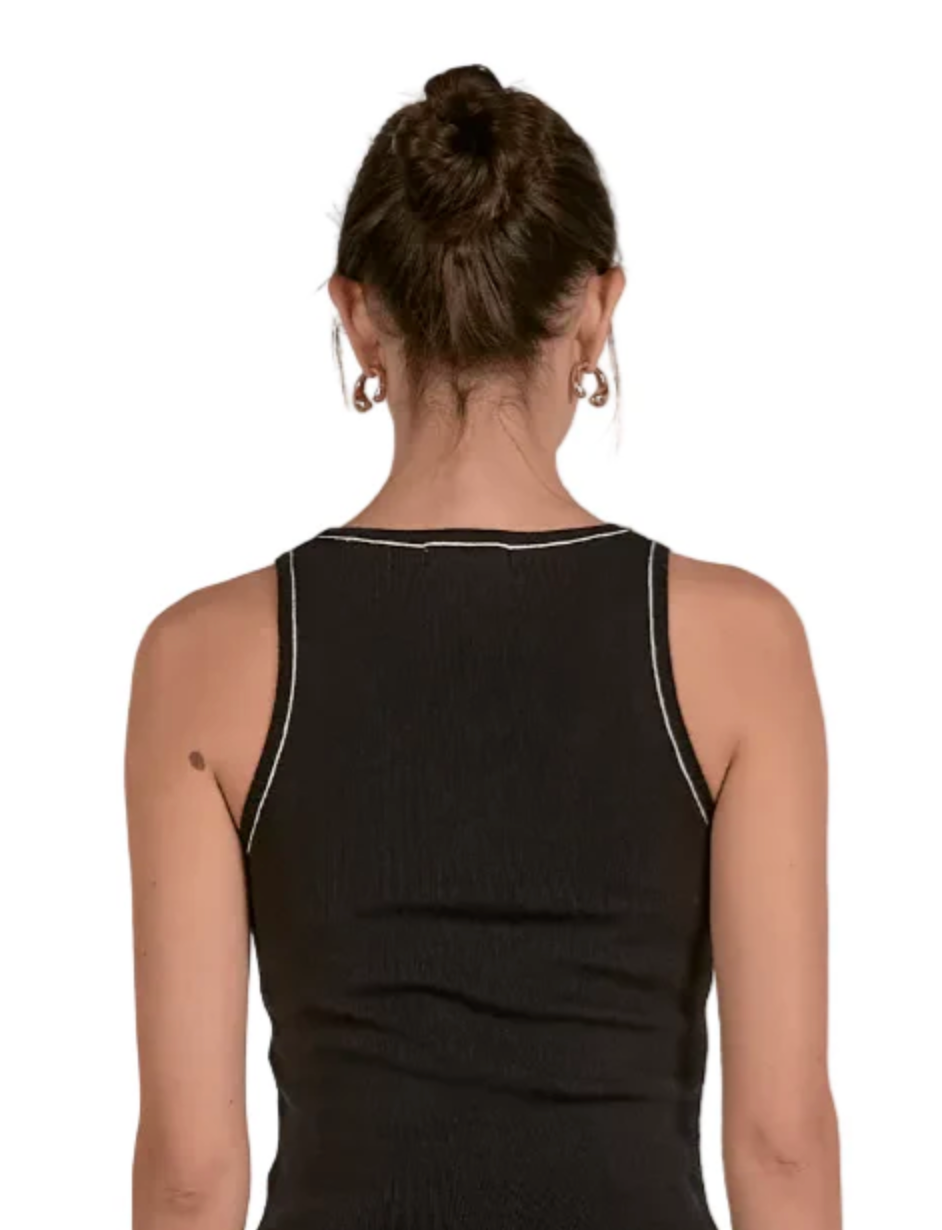 Black Contrast Tank