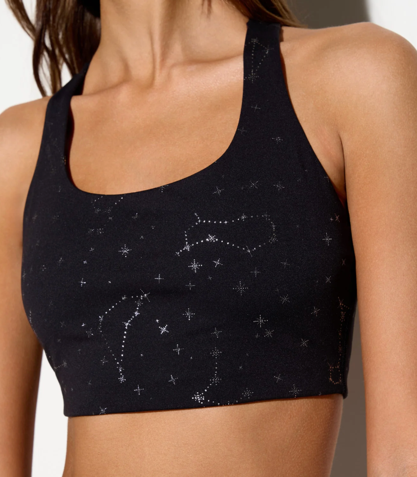 Black Zodiac Print Frankie Bra