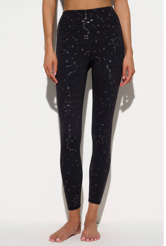 Black Zodiac Print Lotus Legging