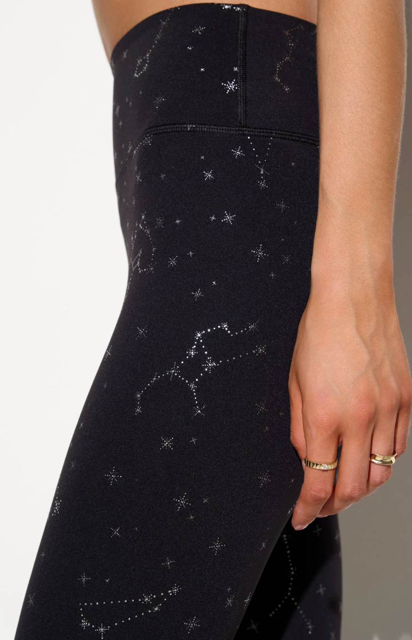 Black Zodiac Print Lotus Legging