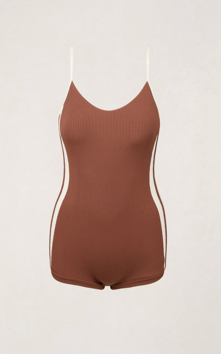 Lily Rib Cross Back Surf Short One Piece