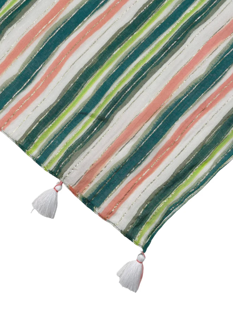 citrus stripe print braided kaftan