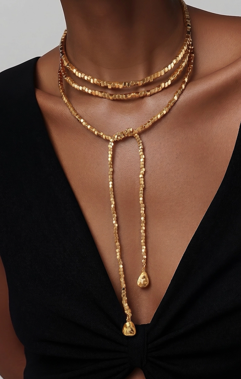 Gold Y Necklace