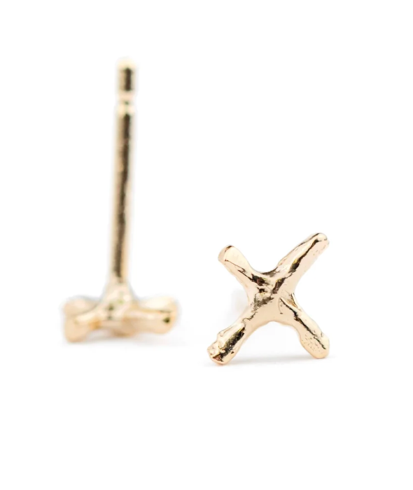 X Studs 10k Gold