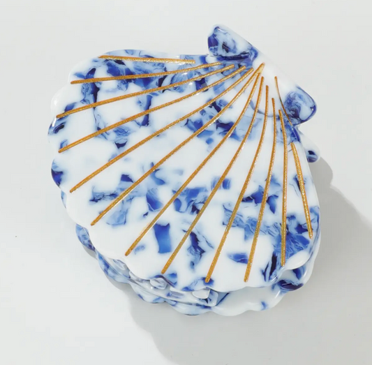 Blue Shell Hair Clip