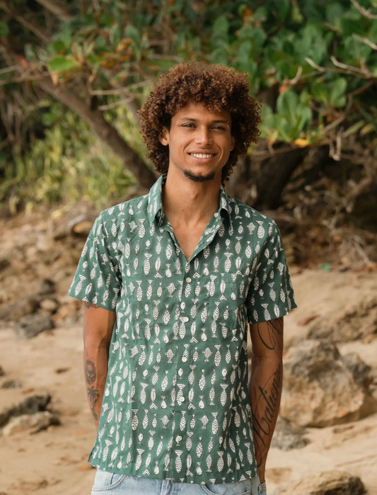 Pescado - Mens Short Sleeve Button Down