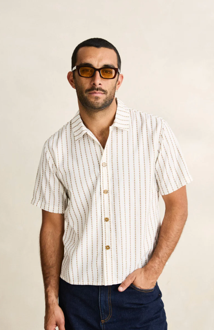 Vacation Stripe Crop SS Shirt