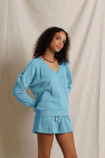 Sinead - Relaxed French Terry V-neck Sweatshirt
