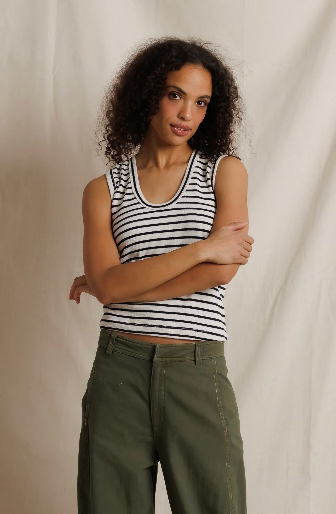 Tracy - Stripe U Neck Tank Top