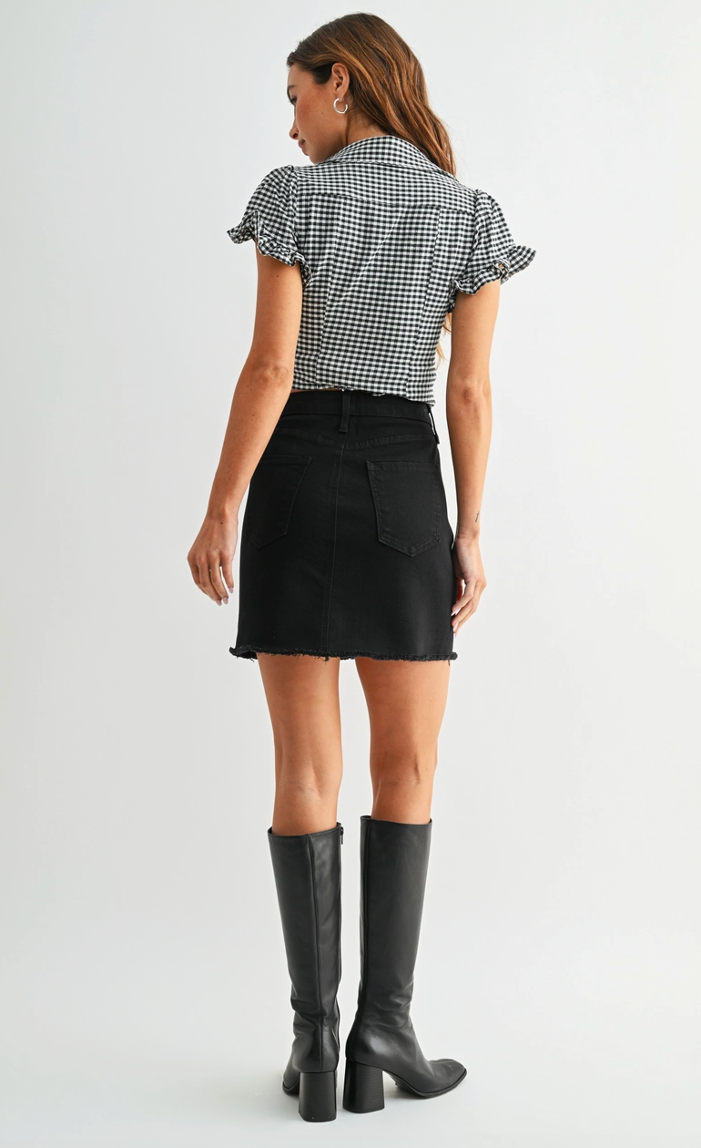 A Line Frayed Skirt