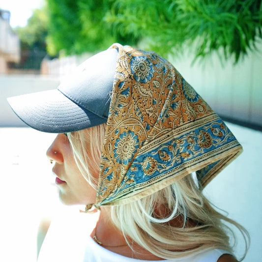 Seaside Garden - Kalamkari Cotton Bandana