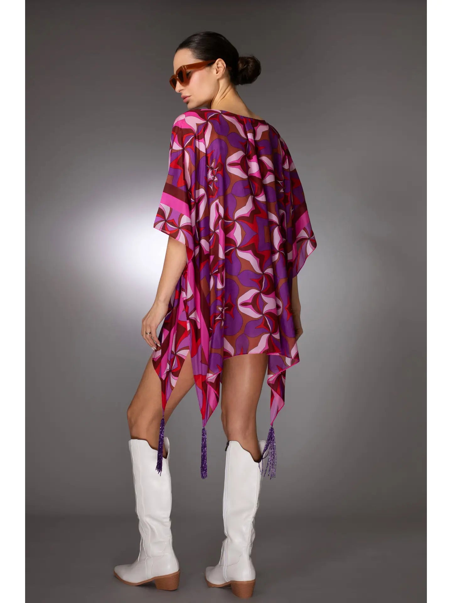 Silk Purple Multicolor Cover Up