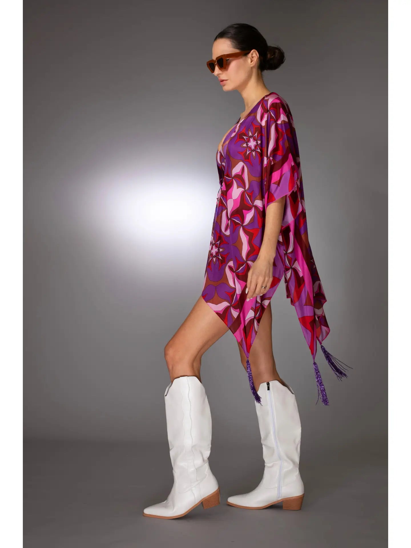 Silk Purple Multicolor Cover Up