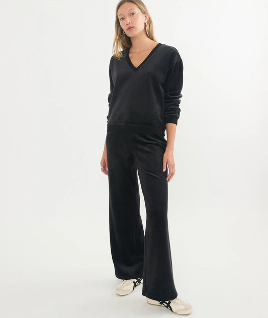 Velour Corduroy Wide Leg Pant