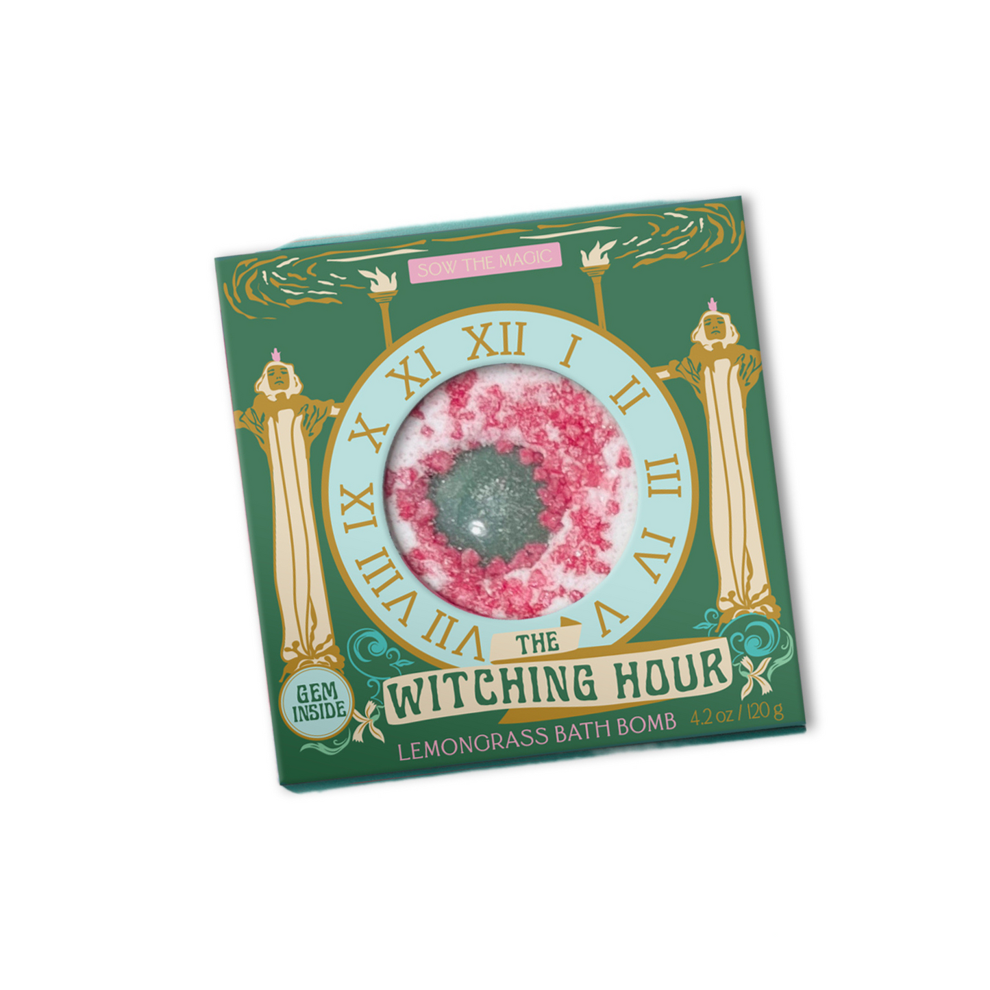 The Witching Hour Lemongrass Bath Bomb Aventurine Gemstone