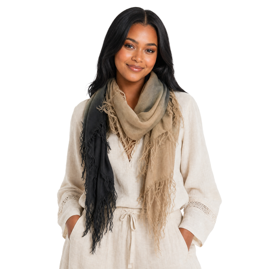 Cashmere Blend Ombre Half Scarf