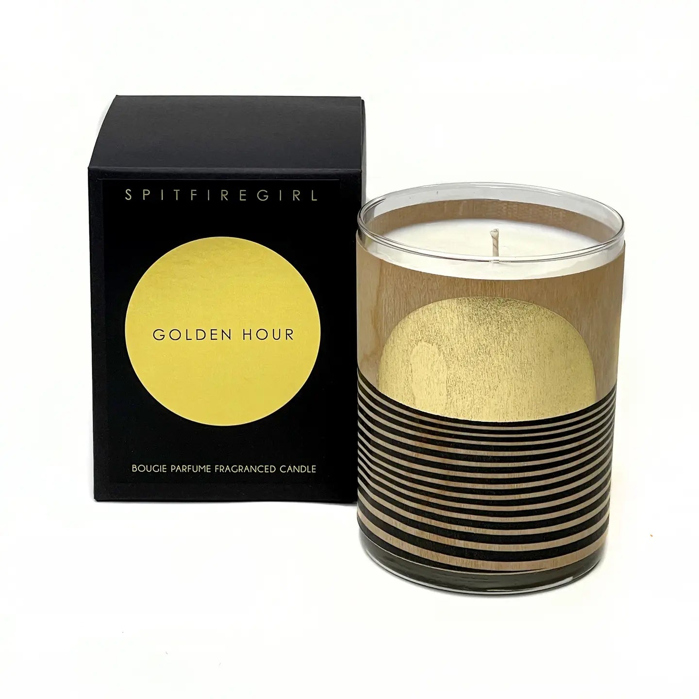 Golden Hour Gold Foil Wood Wrapped Candle
