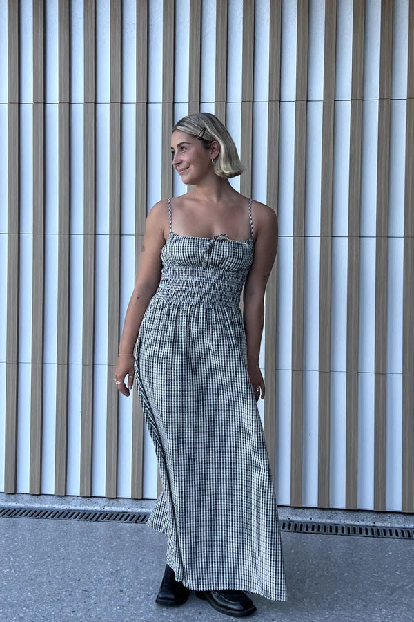 Antibes Plaid Midi Dress